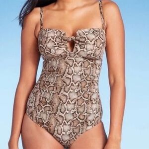 Kona Sol Snake Print One Piece Swimsuit